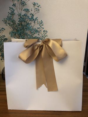 Customized Color 100g Craft Shopping Paper Bag With Ribbon Handle