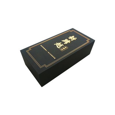 Black Touch Feel Art Paper Paperboard Gift Boxes With Foil Hot Stamping Logo For Gift Packaging