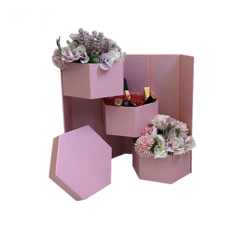 2mm Handmade Paperboard Gift Boxes Hexagonal For Girlfriend Gifts