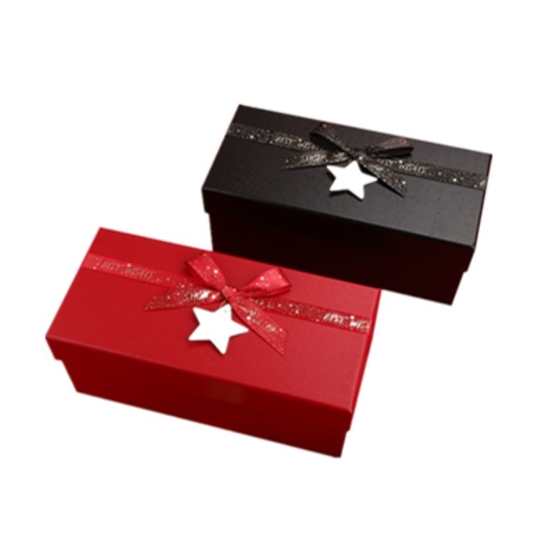 Red Pantone Paper Paperboard Gift Boxes With Ribbon Lid And Based Shape For Gift Package